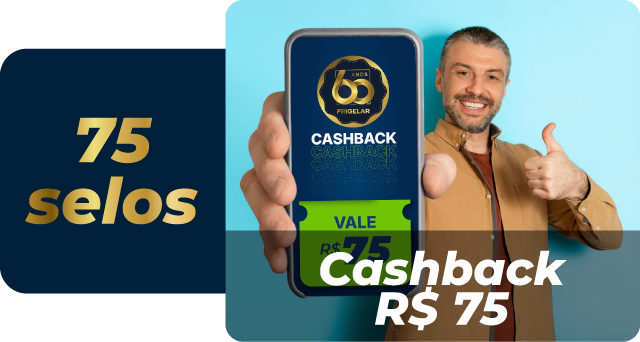 75 selos: cashback de R$ 75